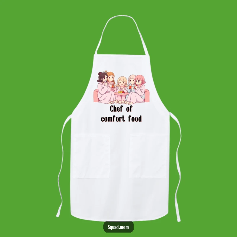 Funny Pajama Chef Apron: Women Sharing Snacks, Kitchen Humor