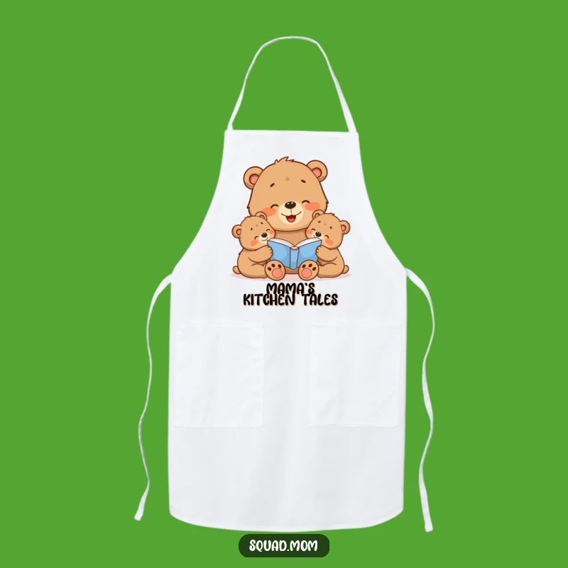 Funny Bear Mom Apron: Cook with Love and Bedtime Stories