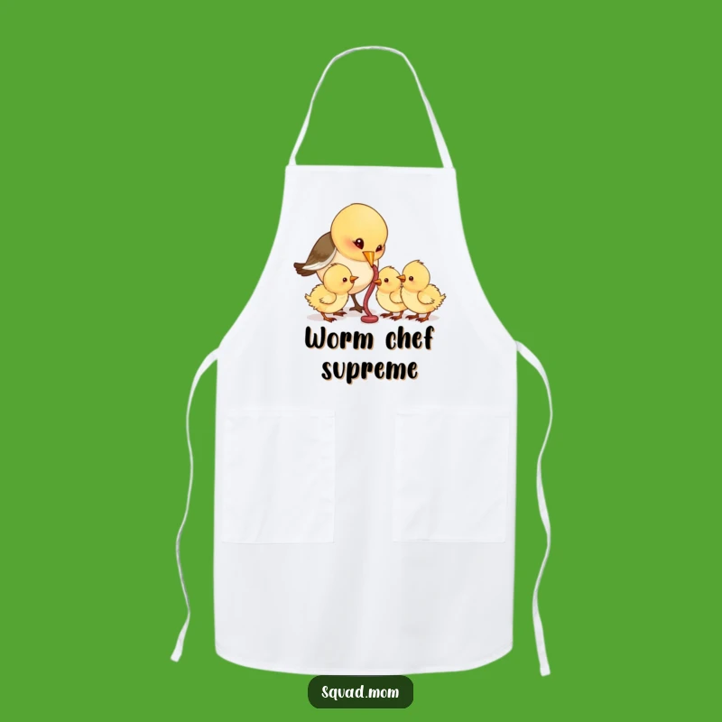 Funny Bird Mom Apron - Worm Feeding Kitchen Wear for Happy Cooks