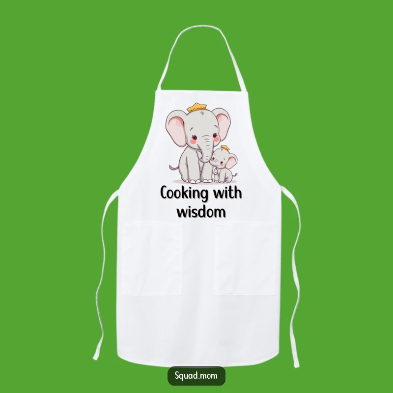 Funny Elephant Mom Apron - Wise Advice Kitchen Wear for Nurturing Cooks