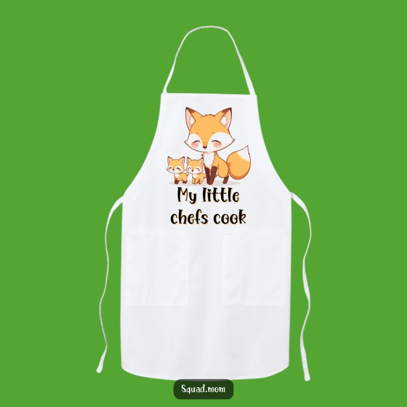 Funny Fox Mom & Kits Apron - Charming Kitchen Wear for Nature-Inspired Cooks