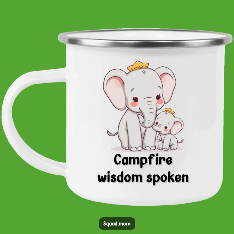 Funny Elephant Mom Camping Mug - Wise Advice for Outdoorsy Families