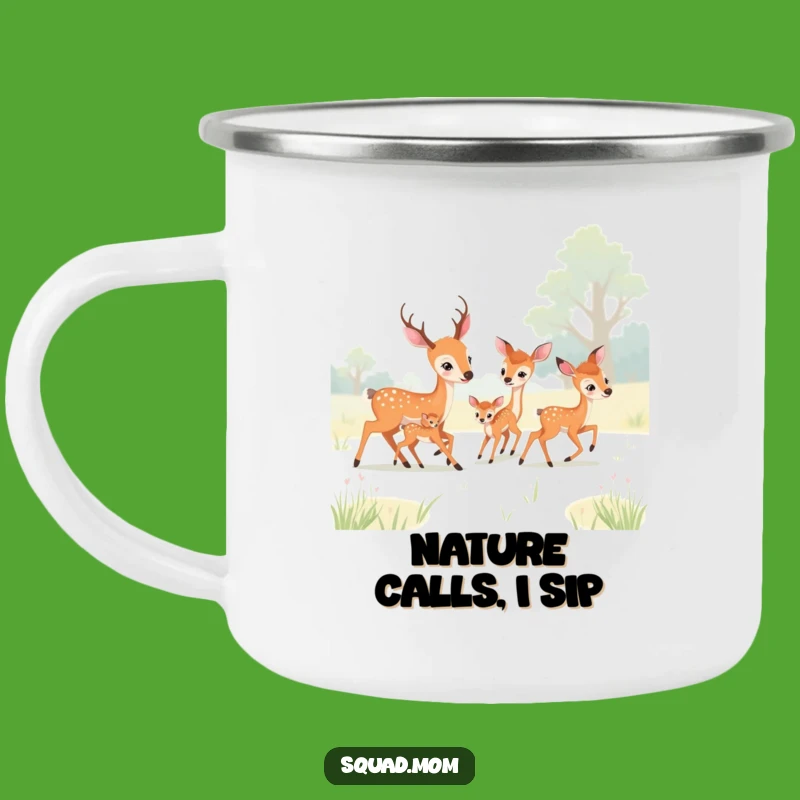 Funny Deer Moms Camping Mug - Meadow Play - Outdoor Fun Gift