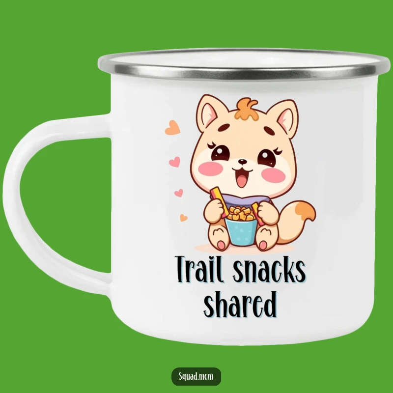 Funny Kawaii Mom Friend Camping Mug - Adorable Snack Sharing Outdoor Sip!