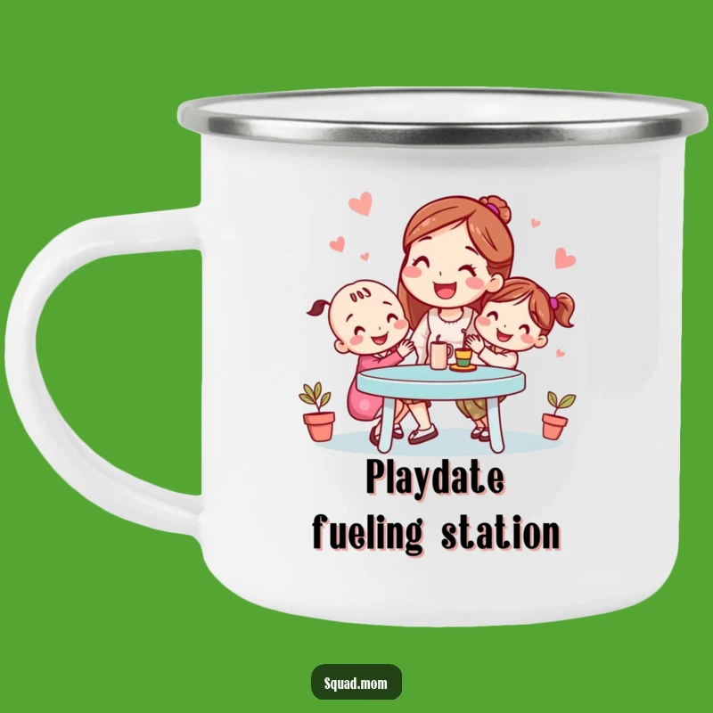 Funny Mom Friend Playdate Camping Mug - Outdoor Humor and Hilarious Gift for Adventurers