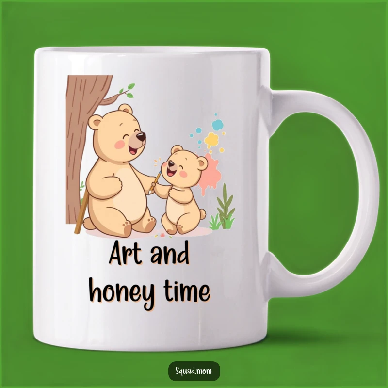 Funny Bear Mom Mug: Painting Cub Fun, Perfect Gift for Artsy Moms