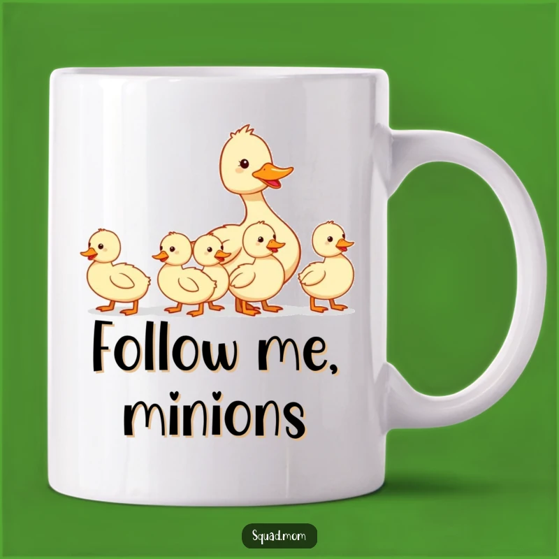 Funny Mom Duck Leading Ducklings Mug - Adorable Family Gift