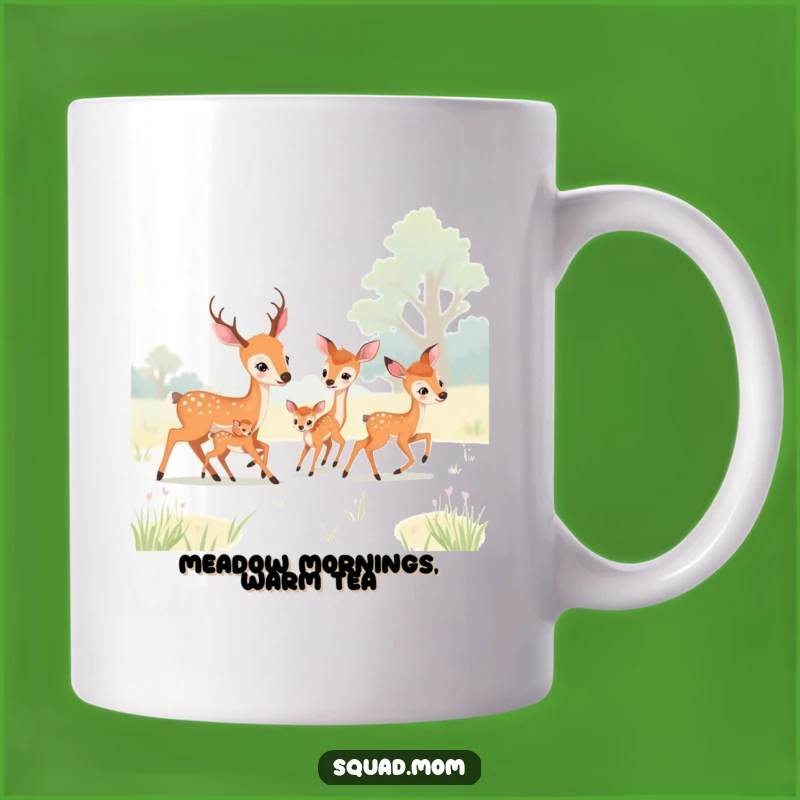 Funny Deer Moms Tag Mug - Meadow Playful Fawns Gift