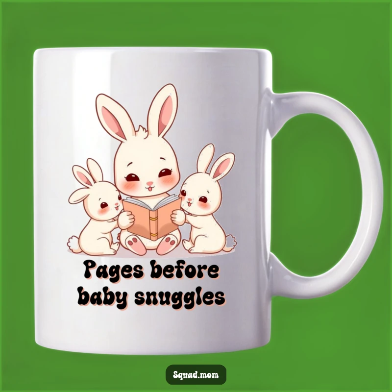 Funny Rabbit Mom Reading Story Mug: Adorable Mom Gift for Cozy Moments