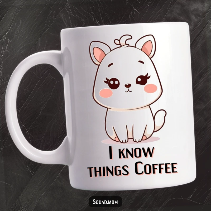 Funny Kawaii Mom Animal Mug winking playfully, conveying shared secrets and understanding, a perfect gift for a friend.
