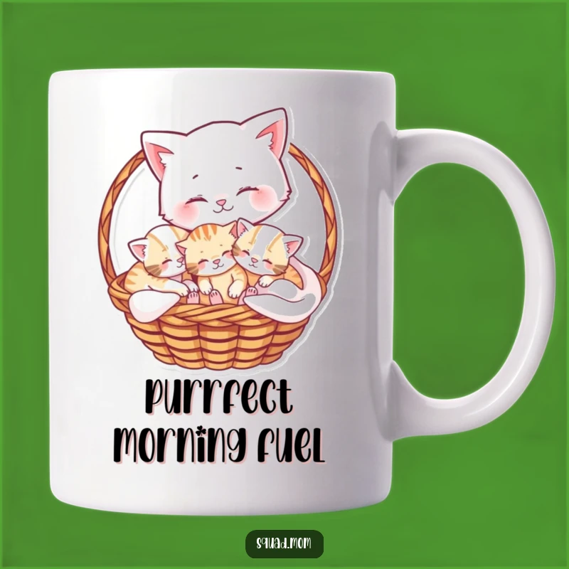 Mama Cat Cuddle Mug: Adorable Playful Kittens Basket Funny Gift