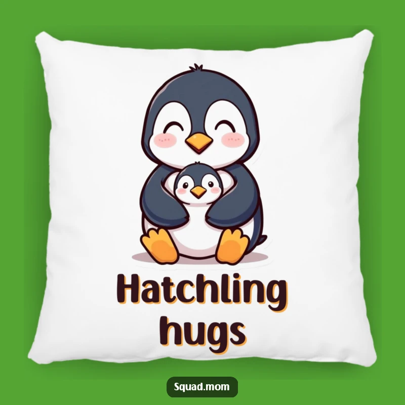 Cozy Penguin Mom Hug Pillow - Comfort & Protection - Sweet Funny Gift!
