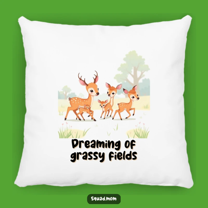 Funny Deer Moms Pillow - Meadow Play - Cozy & Humorous Decor