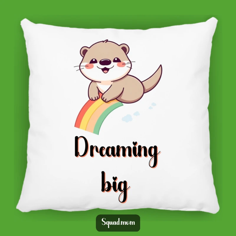 Funny Otter Rainbow Pillow - Soft & Joyful Accent Pillow for Comfort