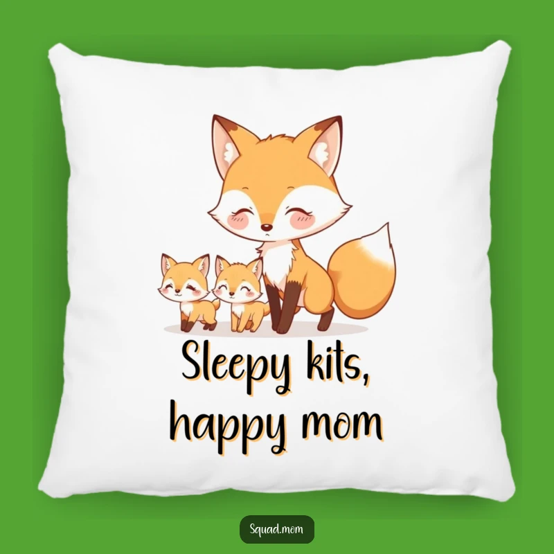 Funny Fox Mom & Kits Pillow - Comfy & Charming Accent for Cozy Spaces
