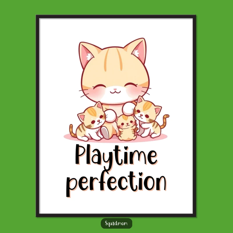 Funny Cat Mom Digital Art: Playful Kitten Printable for Decor