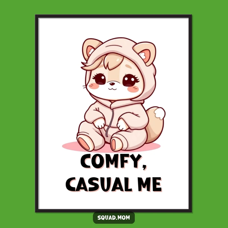 Funny Kawaii Mom Friend Digital Art - Instant Cozy Vibes