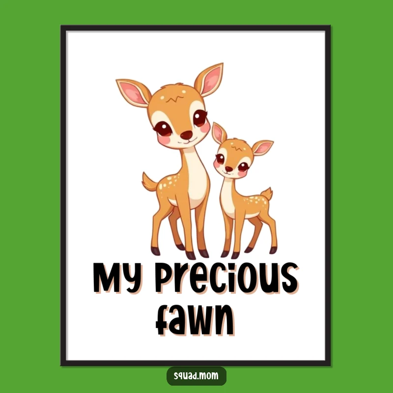 Funny Deer Mom & Fawn Digital Art - Instant Woodland Tranquility - Memorable Funny Gift!