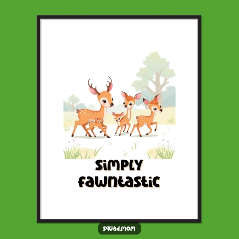 Funny Deer Moms Digital Art - Meadow Play - Instant Humorous Decor