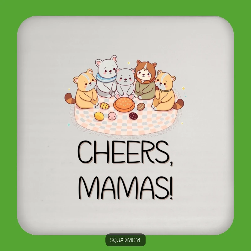 Funny Animal Moms Picnic Coaster: Hilarious Protection for Your Tabletop