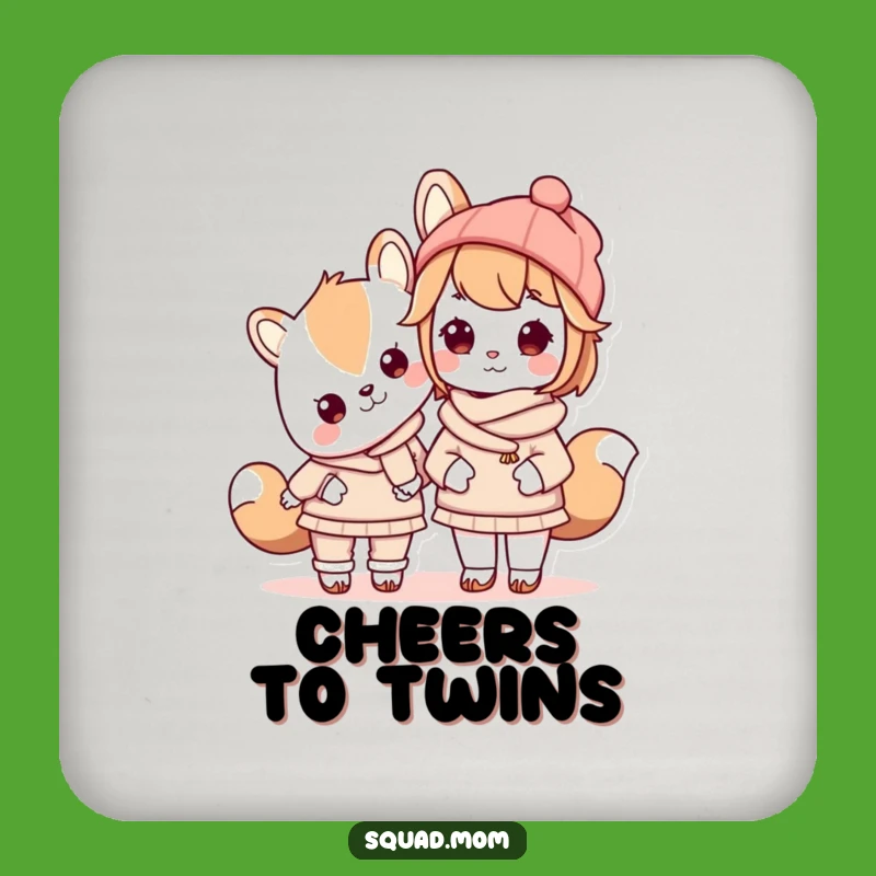 Funny Kawaii Mom Matching Outfit Coaster - Cute Duo Protection!