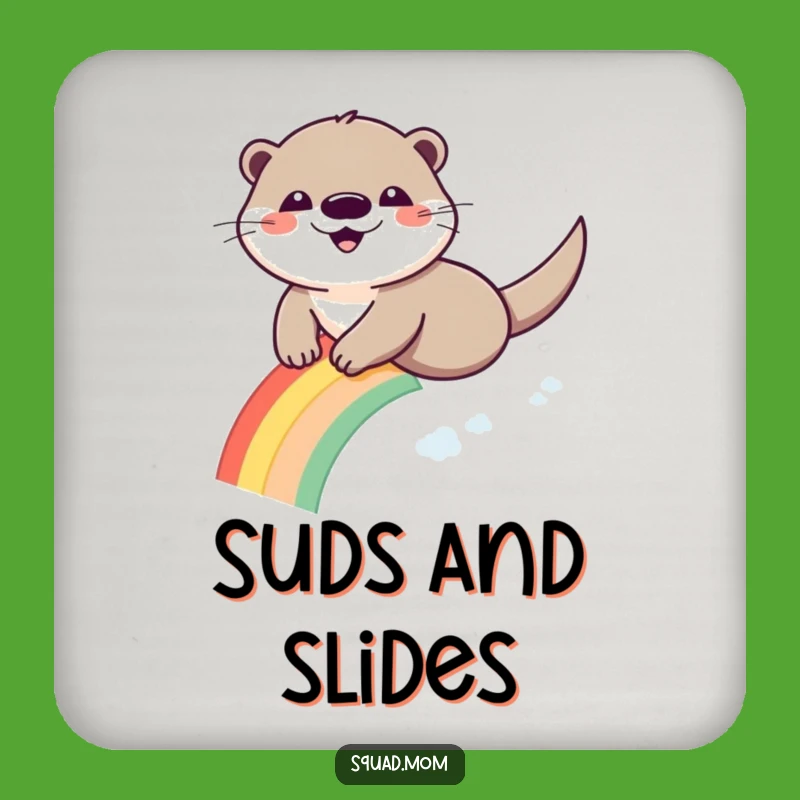 Funny Otter Rainbow Coaster - Whimsical Decor for Table Protection