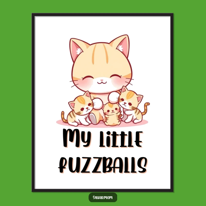 Funny Cat Mom Poster: Playful Kitten Art for Cat Lover Decor