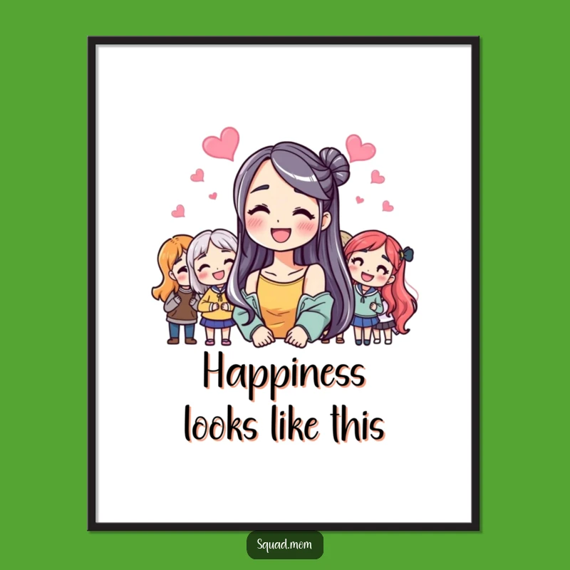Funny Friendship Smile Poster: Happy Woman with Friends, Wall Art Hilarious Gift!