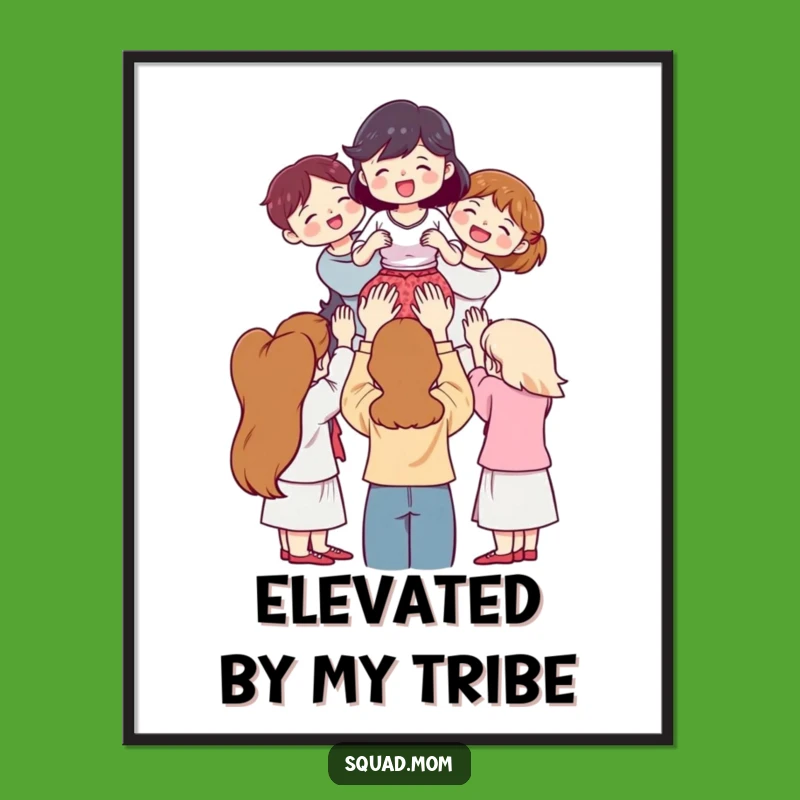 Funny Support Squad Poster: Women Lifting Friend, Inspiring Hilarious Art!