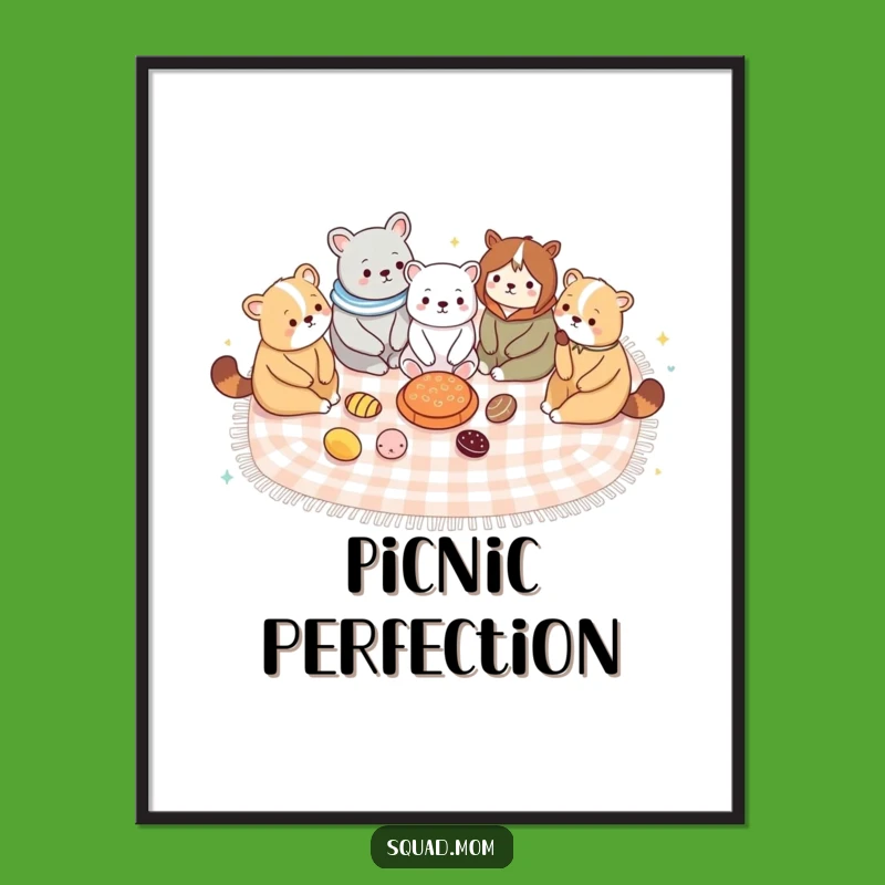 Funny Animal Moms Picnic Poster: Hilarious Wall Art for Motherhood