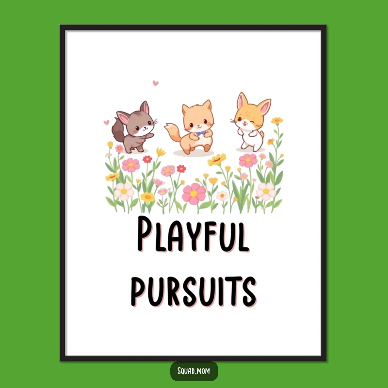 Funny Animal Friends Tag Poster: Vibrant Playful Nature Wall Art