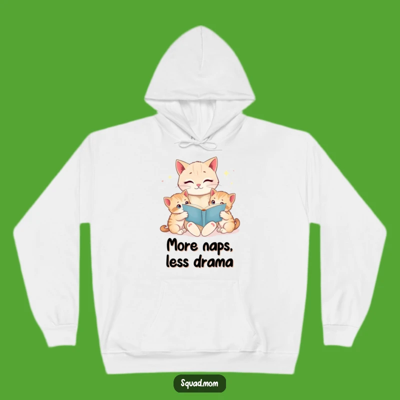 Cozy Funny Cat Mom Hoodie - Bedtime Kittens - Warm & Humorous Gift