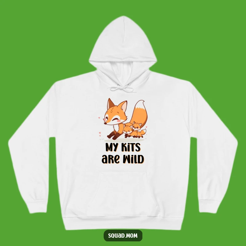 Funny Fox Mom & Kits Hoodie: Cozy Playful Chase, Ultimate Humorous Gift