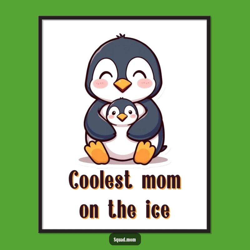 Funny Free Printable Wall Art: Penguin Mom & Chick Love Downloadable Art