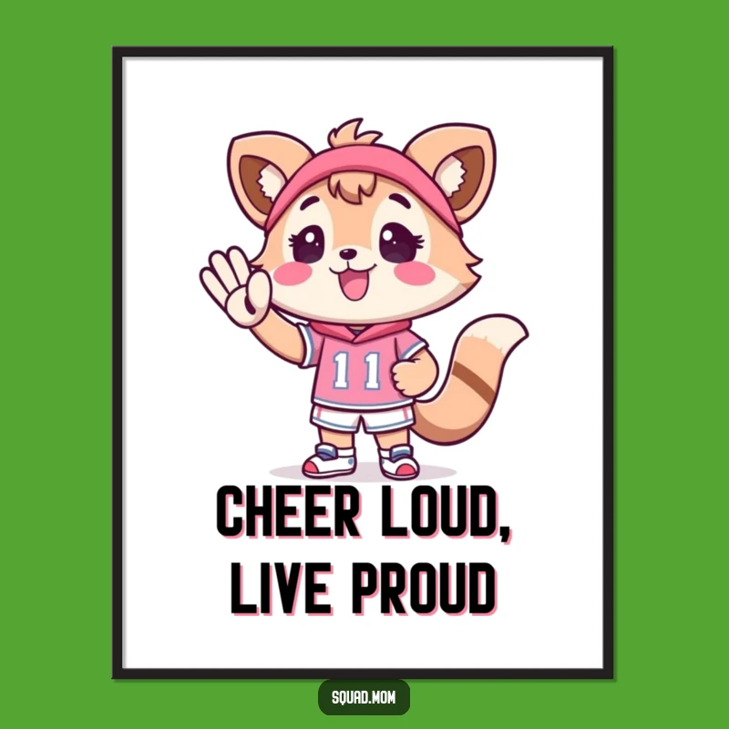 Free Printable Kawaii Mom Wall Art: Cheering Athlete Decor