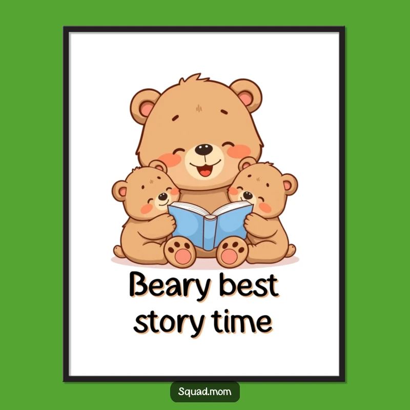Free Printable Wall Art: Bear Mom Story Time Family Decor