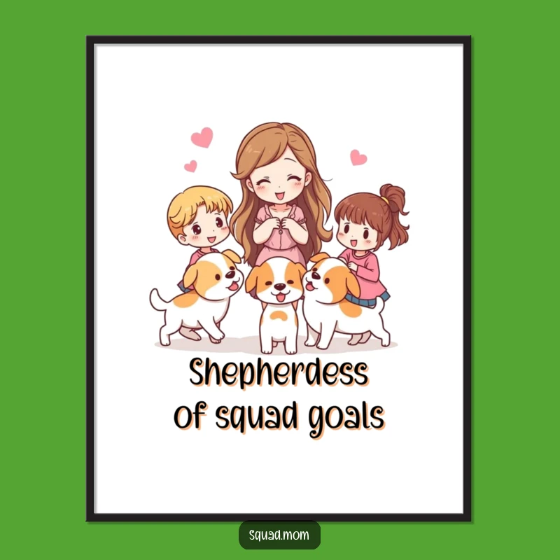 Free Printable Wall Art: Funny Puppy Herder Scene, Hilarious Downloadable Decor!