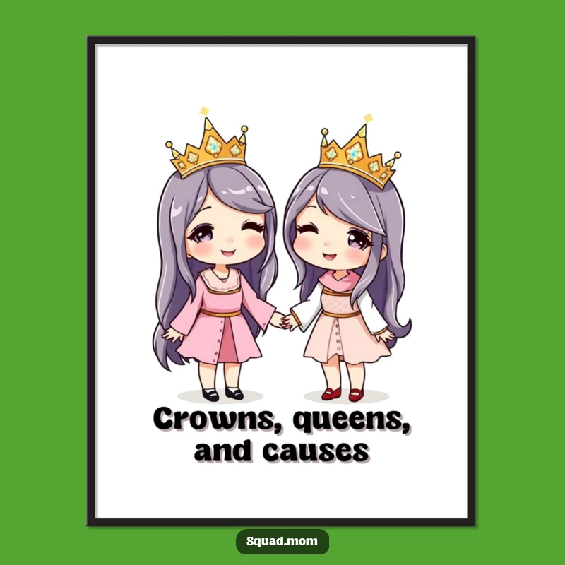 Free Printable Wall Art: Sparkly Crown Duo - Funny DIY Decor