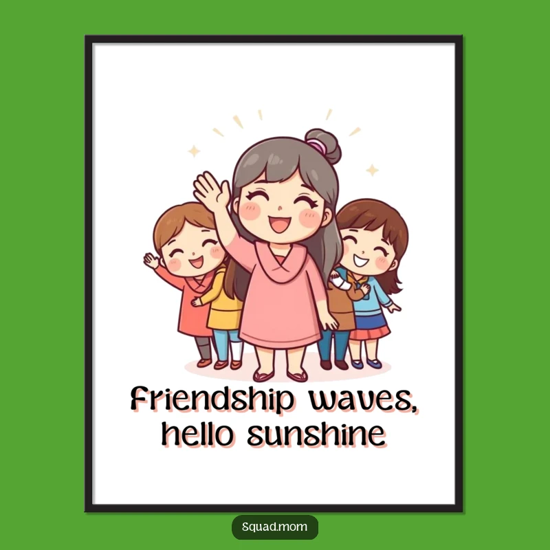 Free Printable Waving Mom Wall Art: Funny Downloadable Decor for Welcoming Spaces