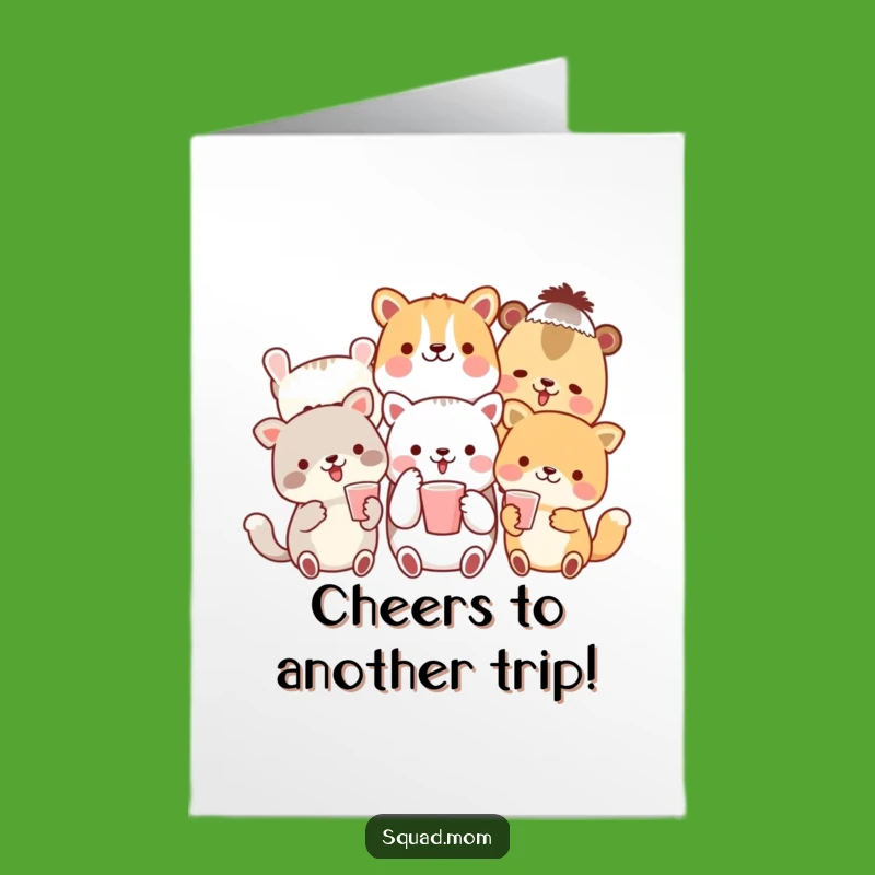 Free Printable Birthday Card: Cheerful Animal Toast Downloadable Gift