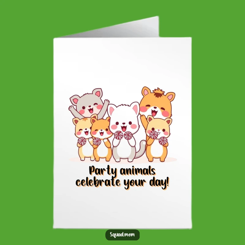 Free Printable Birthday Card: Cheering Animals for a Hilarious Celebration