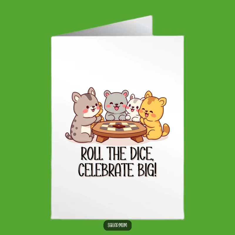 Free Printable Birthday Card: Funny Animal Board Game Bash Digital Download Gift