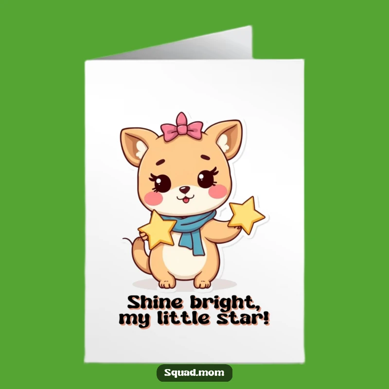 Free Printable Birthday Card: Whimsical Animal Mom Star Wish Funny Downloadable Gift