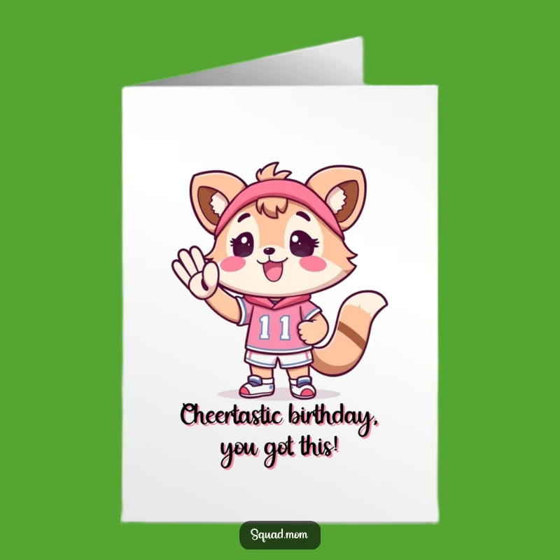 Free Printable Kawaii Mom Birthday Card: Cheering Animal Gift