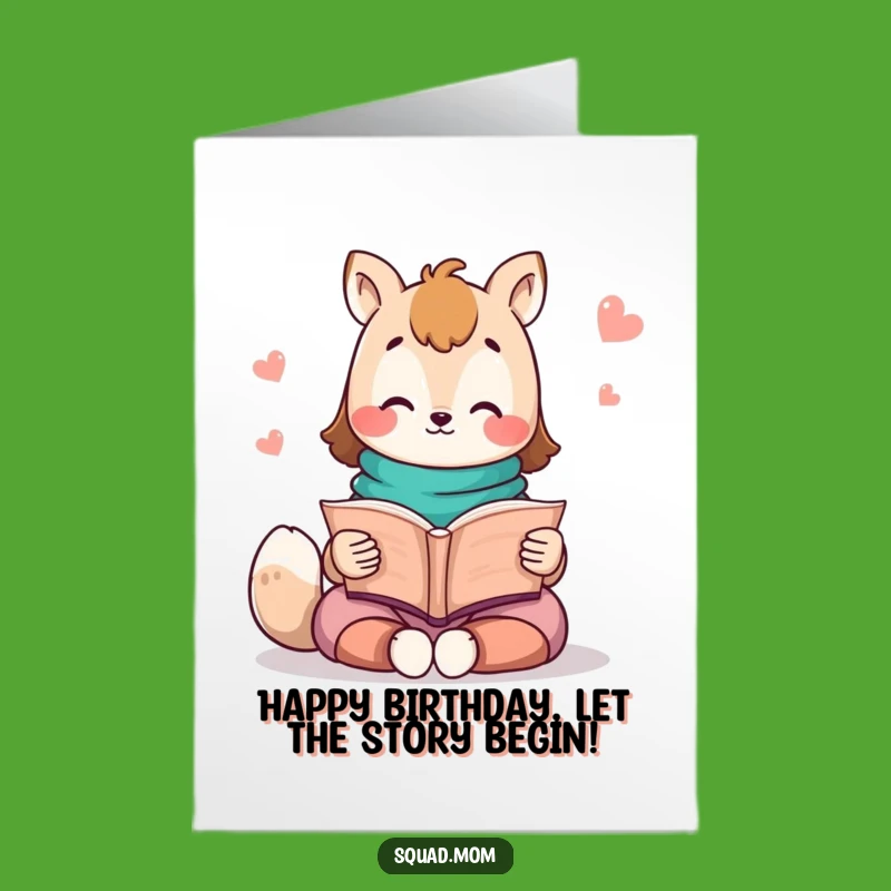 Free Printable Kawaii Mom Birthday Card: Storytime Animal Gift