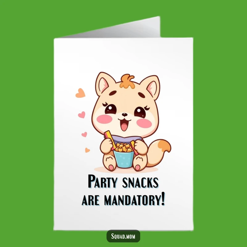 Free Printable Kawaii Mom Snack Card - Funny Downloadable Birthday Card for the Sharing Friend