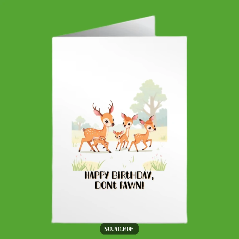 Funny Free Printable Birthday Card: Deer Moms Tag, Meadow Playful Downloadable Gift
