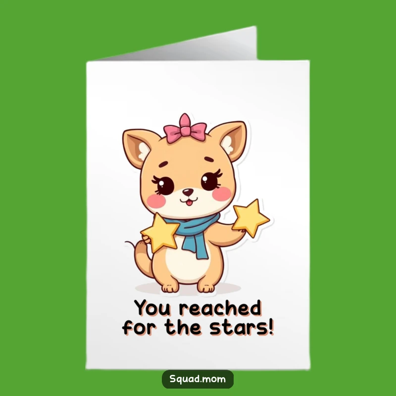 Free Printable Congrats Card: Animal Mom Star Achievement Funny Downloadable Gift