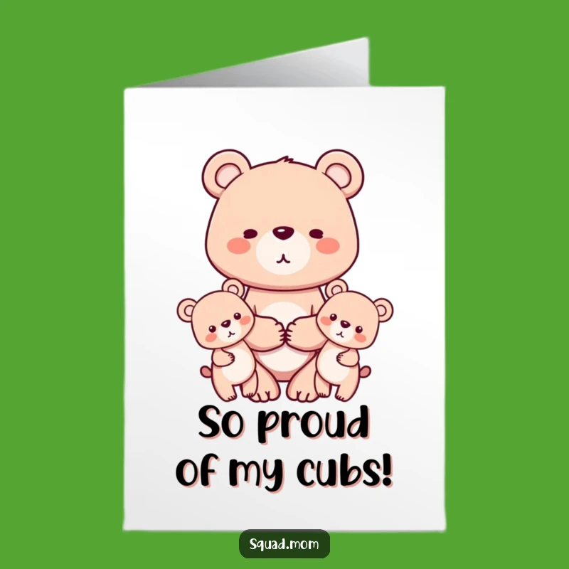 Free Printable Congrats Card: Bear Family Celebration, Sweet Downloadable Gift