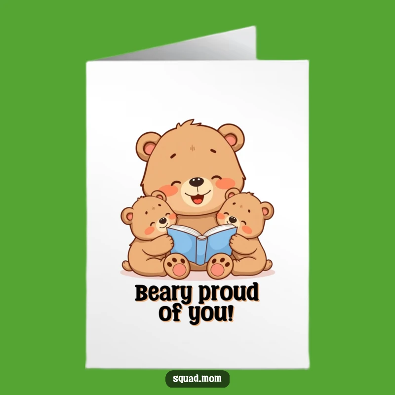 Free Printable Congrats Card: Bear Mom Story Time Celebration Gift
